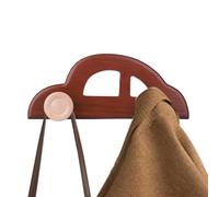 Genérico Car Shape Coat Organizer - Wooden Wall Hanger for Kids Bedroom | Mounted Storage Rack with Smooth Hooks, Space Saving Holder for Backpacks Towels Hats Nursery Entryway