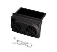 Genérico Car Solar Fan, Electric Ventilator, 6.3x3.94x1.38 Inches Compact Cooling Exhaust Fan, Usb Rechargeable Blower for Outdoor Travel Rv Driving Accessory, Camping, Black, White