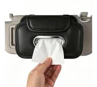 Genérico Car Tissue Box Holder - Headrest Hanging Dispenser for Vehicle Interior | PU Leather Case with Adjustable Strap Design, Rectangular Paper Organizer, Large Capacity Storage for SUV Travel Use