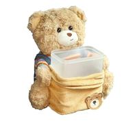 Genérico Car Trash Bin - 2 in 1 Cute, Plush Bear Multifunctional Waterproof Auto Organizer, Truck Trash Can for Home Desk Table Bedside Dresser Camping Bedroom Travel Party Vehicle Snacks