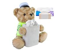 Genérico Car Trash Bin | 2 In 1 Plush Bear Armrest - Cute Car Garbage Can Tissue Box | Vehicle Truck Sedan RV Road Trip Travel Toy Snack Purse Umbrella Key Napkin