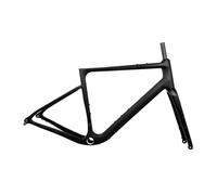 Genérico Carbon Frame G40 160/180 Flat Mount Disc Brake 700C*50C Threaded Hidden Cable Bicycle Frameset Road Bike(Black,S)