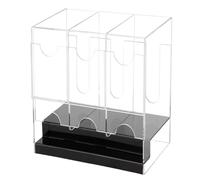 Genérico Card Dispenser - 3 Slot Acrylic Table Showcase | Card Dispenser Organizer, Transparent Countertop Display Acrylic Organizer for Workplace, Trading, Game, Sports, Home, Bedroom, Workplace