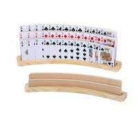 Genérico Card Holders For Playing Cards - Playing Card Holders, 2pcs Curved Wooden Hands-Free Racks Cards Game Accessories For Pinochle, Poker, Kids Adults Seniors