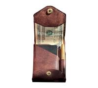 Genérico Card Wallet - Slim PU Leather Miniimalist Bifold Wallet, Thin Wallets with Built-In Pen Slot | Portable PU Leather Card Holder For Men, Badge and ID Storage, Everyday Carry Accessories