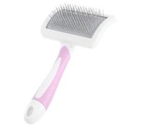 Genérico Cardadora Manual de Lana para Fieltrar y Cepillo Pulidor para Mascotas, Herramienta de Artesanía con Mango de Madera, Acero Inoxidable y Abs, Tamaño Cómodo, Color Púrpura,