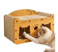 Genérico Cardboard Cat Scratcher House,Non-Slip Interactive Multi-Functional Toy with Ball | Cat Scratching Pads,for Indoor Outdoor Play Training Exercise Boredom Relief Family Time Travel