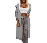 Genérico Cardigan De Lana Mujer, Chaqueta De Lana Corta Mujer,Simply Live Long Mujer Sudadera con Capucha SuéTer De Punto CáRdigan Personalizado Casual