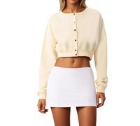 Genérico Cardigan De Lana Mujer, Chaqueta Punto Mujer,CáRdigan Ligero Y Acogedor para Principios De OtoñO Chaqueta Corta Abotonada para Uso Casual Y Actividades Al Aire Libre
