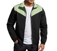 Genérico Cardigan de Manga Larga para El Tiempo Libre Chaqueta de Hombre Bicolor con Diseño de Panel Contrastante Ropa Casual Chaqueta Ligera para Hombres Abrigo Bomber