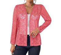 Genérico Cardigan Mujer Largo Fina Rebeca para Vestidos De Punto Chaqueta Mujer Entretiempo Elegante Talla Grande Trabajo Parka Ligeros Primavera Casual Oktoberfest 2#sandía roja XL