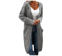 Genérico Cárdigan Punto Fino Mujer, Chaqueta Punto Mujer Invierno,CáRdigan Largo para Mujer CáRdigan Largo con Trenzas De Masa SuéTer CáRdigan para Mujer De OtoñO E Invierno