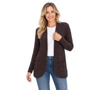 Genérico Cardigan Sweaters for Women Long Sleeve Open Front with Pockets (Coffee,XXL)