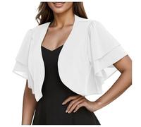 Genérico Cárdigan Tipo Bolero para Mujer, Cárdigan De Gasa De Verano, De Malla Fina, Transparente, con Mangas 3/4, Chaqueta Frontal Abierta, Chaqueta Corta De Verano, Elegante, para Playa, para C