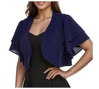Genérico Cárdigan Tipo Bolero para Mujer, Cárdigan De Gasa De Verano, De Malla Fina, Transparente, con Mangas 3/4, Chaqueta Frontal Abierta, Chaqueta Corta De Verano, Elegante Prenda De Playa con