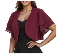 Genérico Cárdigan Tipo Bolero para Mujer, Cárdigan De Gasa De Verano, De Malla Fina, Transparente, con Mangas 3/4, Chaqueta Frontal Abierta, Chaqueta Corta De Verano, Elegante Protección Solar P