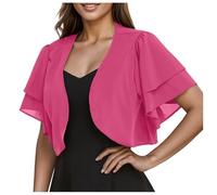 Genérico Cárdigans Tipo Bolero para Mujer, Cárdigan De Gasa De Verano, De Malla Fina, Transparente, con Mangas 3/4, Chaqueta Frontal Abierta, Chaqueta Corta De Verano, Elegante, para Playa, para