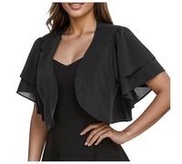 Genérico Cárdigans Tipo Bolero para Mujer, Cárdigan De Gasa De Verano, Malla Fina, Chal Transparente, Mangas 3/4, Chaqueta Frontal Abierta, Chaqueta Corta De Verano, Elegante Protección Solar, P