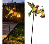 Genérico Cardinal/Hummingbird/Kingfisher Outdoor Stake Solar Light, Red Bird Lantern Decor Garden Stake with Hanging Warm Glow Lamp, Pathway Stake Statue for Yard Art Lawn Patio Porch
