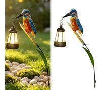 Genérico Cardinal/Hummingbird/Kingfisher Outdoor Stake Solar Light, Red Bird Lantern Decor Garden Stake with Hanging Warm Glow Lamp, Pathway Stake Statue for Yard Art Lawn Patio Porch