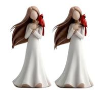 Genérico Cardinal Memorial of Love and Serenity Statue,White Resin Memorial Ornament with Red Bird,Handcrafted 5.3inch Angel Cardinal Figurines,A Symbol of Peace and Sympathy Gifts