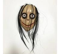 Genérico Careta Momo para disfraz de Halloween - Mascara de Terror halloween - Máscara miedo scream ayuwoki - Careta Creepy momo adulto- Mascaras de Terror Talla Única