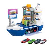 Genérico Cargo Ship Toy - Pretend Play Game with Race Car | Cargo Ship Toy with Gantry Crane for Students Enthusiasts Party Gathering Living Room School