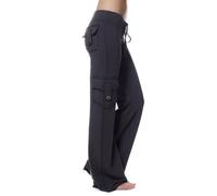 Genérico Cargo Yoga Pants Women Soft Wide Leg Plus Size Lounge Sports Trousers with 4 Pockets Cargos Y2k High Waisted Sweatpants (Black,10XL)