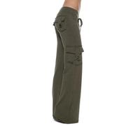 Genérico Cargo Yoga Pants Women Soft Wide Leg Plus Size Lounge Sports Trousers with 4 Pockets Cargos Y2k High Waisted Sweatpants (Green,3XL)