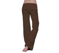 Genérico Cargo Yoga Pants Women Soft Wide Leg Plus Size Lounge Sports Trousers with 4 Pockets Cargos Y2k High Waisted Sweatpants (Brown,3XL)
