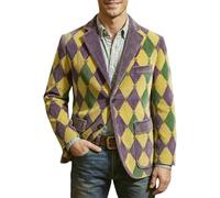 Genérico Carnaval Blazer Hombre Chaqueta Traje Entallado - Chaqueta de Pana Carnival Velvet para Eventos Formales y Ropa Informal de Negocios con un Corte Moderno y un diseño Elegante.