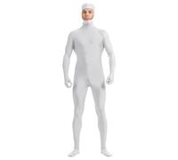 Genérico Carnaval Disfraz - Disfarce Carnaval Traje de Baile elástico Unisex de Cuerpo Completo con Cara Abierta para actuaciones y Cosplay Talla para Adultos (White XL)