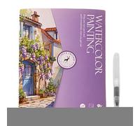 Generico Carpeta De Trabajo De Color Agua - 12 Colores De Pintura De Riego | Kits De Pinturas Para Principiantes, Actividades De Diseño Creativo Para Adultos, Conjunto De Prácticas Artísticas De A, B