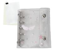 Genérico Carpeta Transparente,Carpeta Transparente Linda M5 De 6 Agujeros | Accesorios De Planificador De Oficina - Para Escuela, Hogar, Trabajo, Viajes, Diario, Semanal, Archivo, Mochila, Bolso Tote