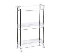 Genérico Carrito de Almacenamiento Rodante de Cocina de 3 Niveles, Estantería Estrecha Transparente de Pet con Ruedas, Organizador Móvil para Espacio Reducido, Adecuado para Cocina y