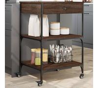Genérico Carrito de Cocina Madera ingeniería marrón Roble 60x48x89,5 cm,Carros e Islas,Carros de Cocina y comedor-842375