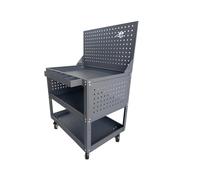 Genérico Carrito de Trabajo con Ruedas y Tablero Perforado, Carrito de Herramientas for reparación de automóviles, Organizador de Almacenamiento de 3 Niveles(Style 2)