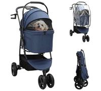 Genérico Carrito Plegable para Mascotas Ajustable Azul 78 x 54 x 101 cm,Producto para Mascotas y Animales,Productos para Mascotas,Cochecitos para mascotas-42012439