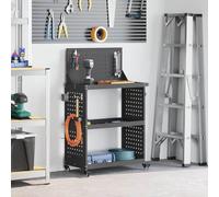 Genérico Carro de Herramientas con Estante Manual Negro 65 x 35 x 111 cm,Bricolaje,Accesorios de Bricolaje,Organización y Almacenamiento de Herramientas,Negro,13.35 KG,874546