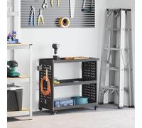 Genérico Carro de herramientas con estante Manual Negro 75 x 35 x 73 cm,Bricolaje,Accesorios de bricolaje,Organización y almacenamiento de herramientas,Armarios para herramientas,Negro,11.95 KG,874539