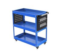 Genérico Carro de Herramientas con Ruedas de 3 Niveles, Organizador Lateral Colgante, Carro de Servicio for Reparaciones de automóviles, talleres de reparación de automóviles.(Blue)