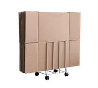 Genérico Carro Organizador De Cartón con Ruedas Freno, Estantería For Cajas For Almacén Doméstico Y Estación Envíos(White)