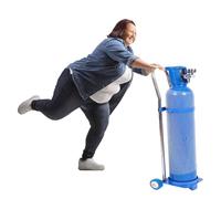 Genérico Carro para Cilindros de Acero, Estante de Almacenamiento de Gas, Tanques de pie, Carro de Transporte de Cilindros de Gas Medicinal con Ruedas silenciosas para u