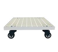 Genérico Carro para Plantas de FRP de Alta Resistencia con Ruedas (150 kg), Resistente, Cuadrado, de Metal, con Ruedas de PU de Grado Industrial, Borde de Aluminio, Blanco, 24 cm/10 Pulgadas - Perfec