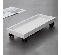 Genérico Carro para Plantas móvil de Alta Resistencia con Ruedas giratorias - Carrito Rectangular para Plantas de jardín para Uso Interior/Exterior, palé rodante para macetas - 52x20cm Blanco