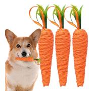 Genérico Carrot Dog Toy - Puppy Chew Bundle, Natural Cotton Fiber with Sturdy Cleaning Knots, Interaction Bonding Set for Small Pets, Ideal for Teething Relief and Indoor Play