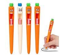 Generico Carrot Gel Pen - Screaming Carrot Pens, Funny Tongue Pressing Stationery | Quick Drying Black Ink Writing & Drawing Tool, Creative Vegetable Shape Study Supplies For School And Office, 4*Pcs