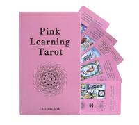 Genérico Cartas De Tarot para Aprender - Baraja De Tarot Rosa con Cartas Adivinatorias,Juego Ligero Elegante Favor para Fiestas para Parejas Familia Adultos