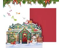 Genérico Carte Pop 3D De Noël - Carte Festive Avec Lumière Et Musique | Souhaits Uniques Exprimant Sentiments, Design Créatif, Cadeau Famille, Amis, Parents, Conjoint, Célébrations Fin D’anné