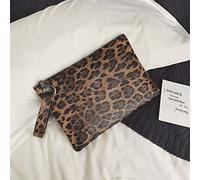 Genérico Carteira Homem - Cartera para Hombre Retro Handle Women Messenger Leopard Bolsa de Hombro Bolsa para el Hombro (Brown 34X1X24cm)